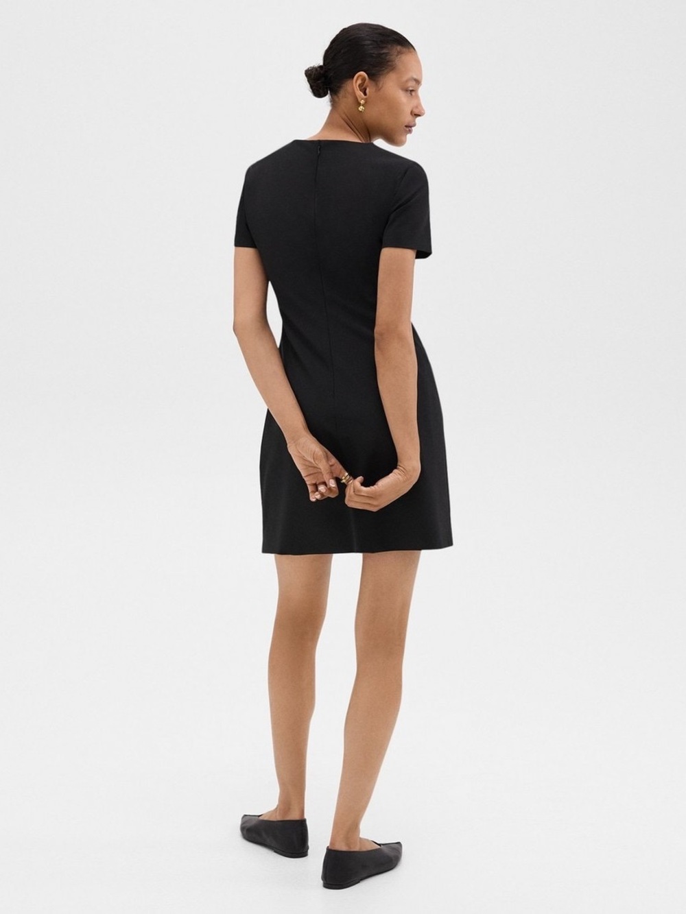 Theory Sheath Dress in Good Wool | Black